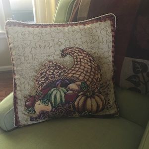 Fall Cornucopia Autumn Pillow Cover Accent Cover 18x18 NWOT